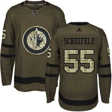 Mens Winnipeg Jets #55 Mark Scheifele Green Salute to Service Stitched Adidas Jersey Dzhi->winnipeg jets->NHL Jersey